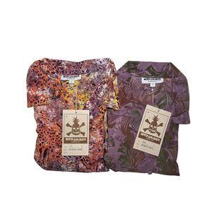 Mad Gringo Women's Lot Of 2 Small Hawaiian Shirts NEW WITH TAGS Button Up